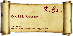Kudlik Csanád névjegykártya